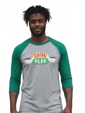 T-Shirt / Friends Central Perk Coffee Shop Raglan T-Shirt / F-R-I-E-N-D-S / New
